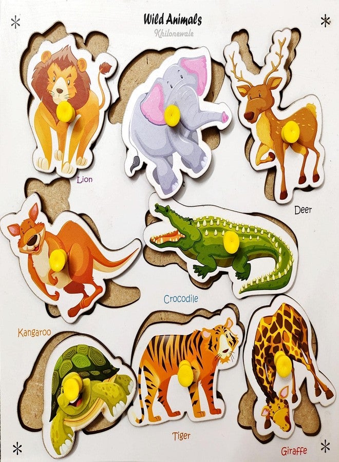 Khilonewale Kid's Wooden Educational Colorful Fruits, Vegetables, Animals, Tools, Birds Set of 5 Board Puzzle for Pre School, Kid - Image 4